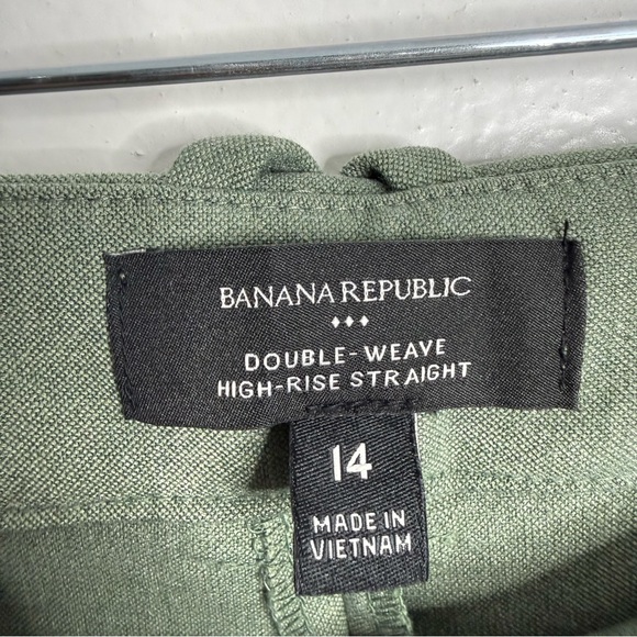 Banana Republic Factory‎ Double Weave High Rise Straight Trouser Green Size 14 - Picture 4 of 9